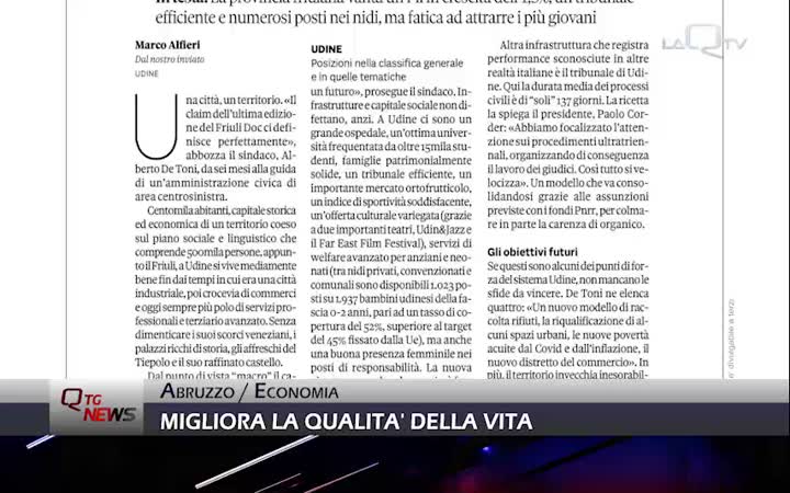 In Abruzzo migliora la qualità della vita, lo dice Il Sole 24ore