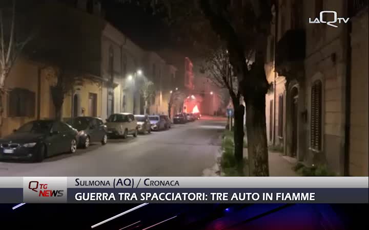Guerra tra spacciatori a Sulmona: tre auto in fiamme in una settimana